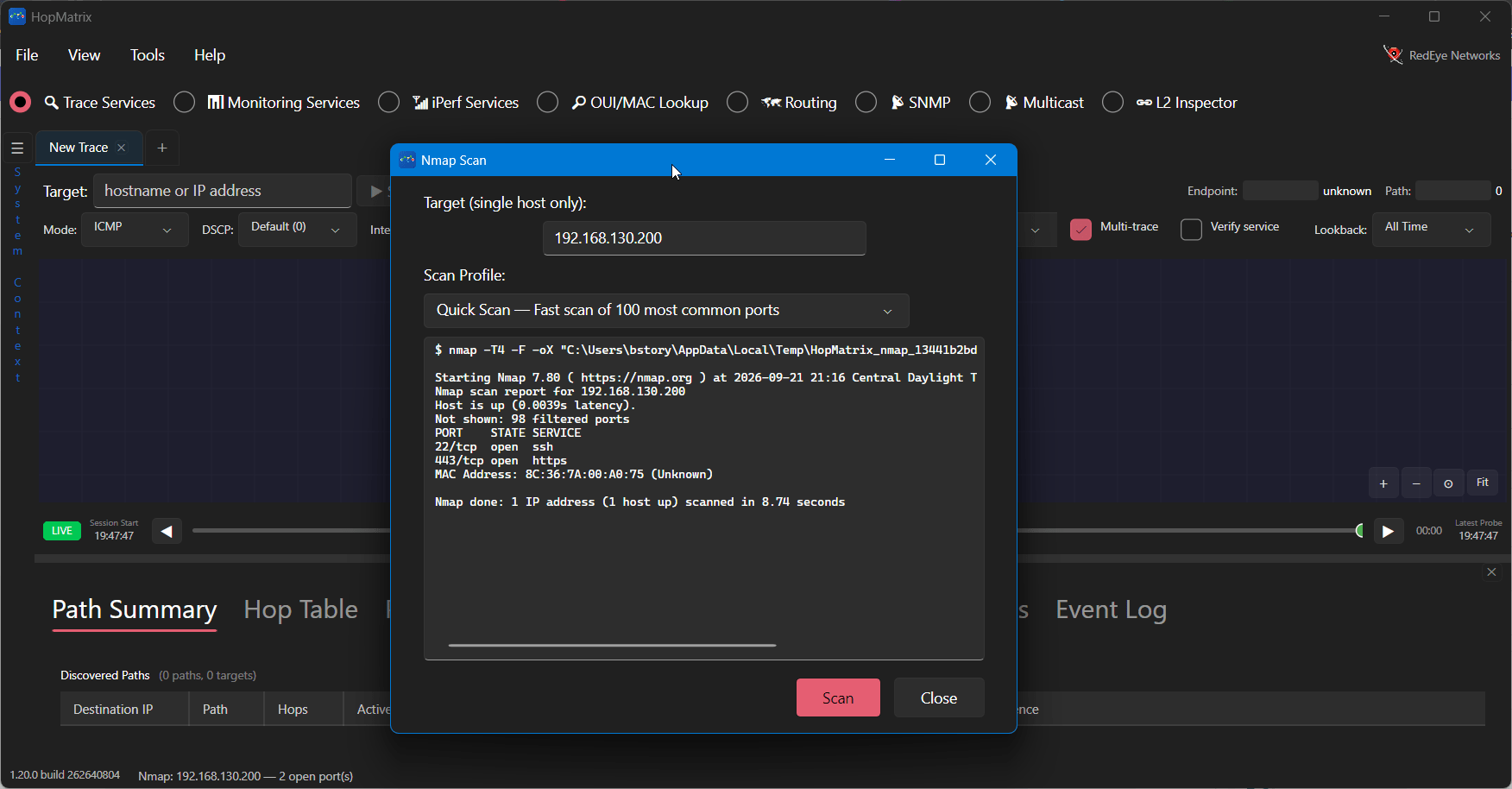 Screenshot of HopMatrix.